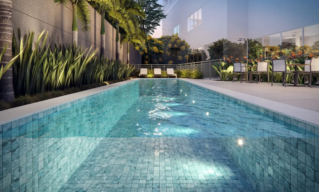 Piscina Do Raízes Mooca Reserve. Perspectiva Ilustrada.