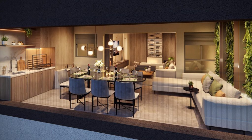 Varanda Do Apartamento De 119 M² Do Raízes Mooca Reserve. Perspectiva Ilustrada.